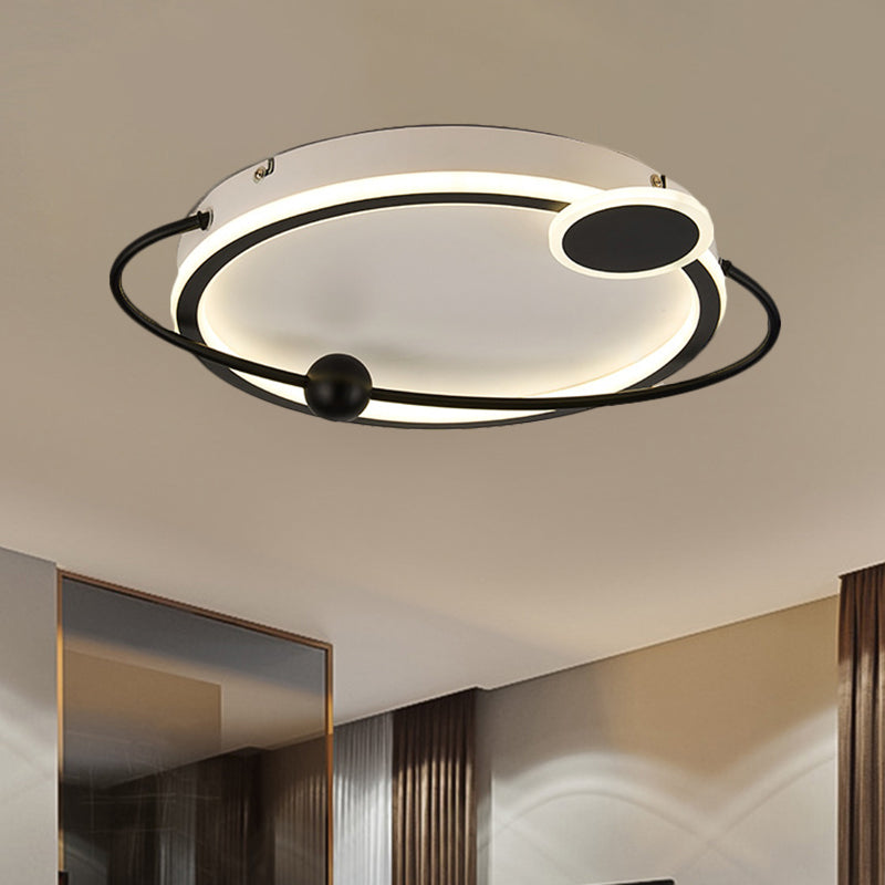 Metal Round Ceiling Mount Contemporary Gold/Black LED Flush Lighting in Warm/White Light, 19"/23.5" Dia - Clearhalo - 'Ceiling Lights' - 'Close To Ceiling Lights' - 'Close to ceiling' - 'Flush mount' - Lighting' - 1392304
