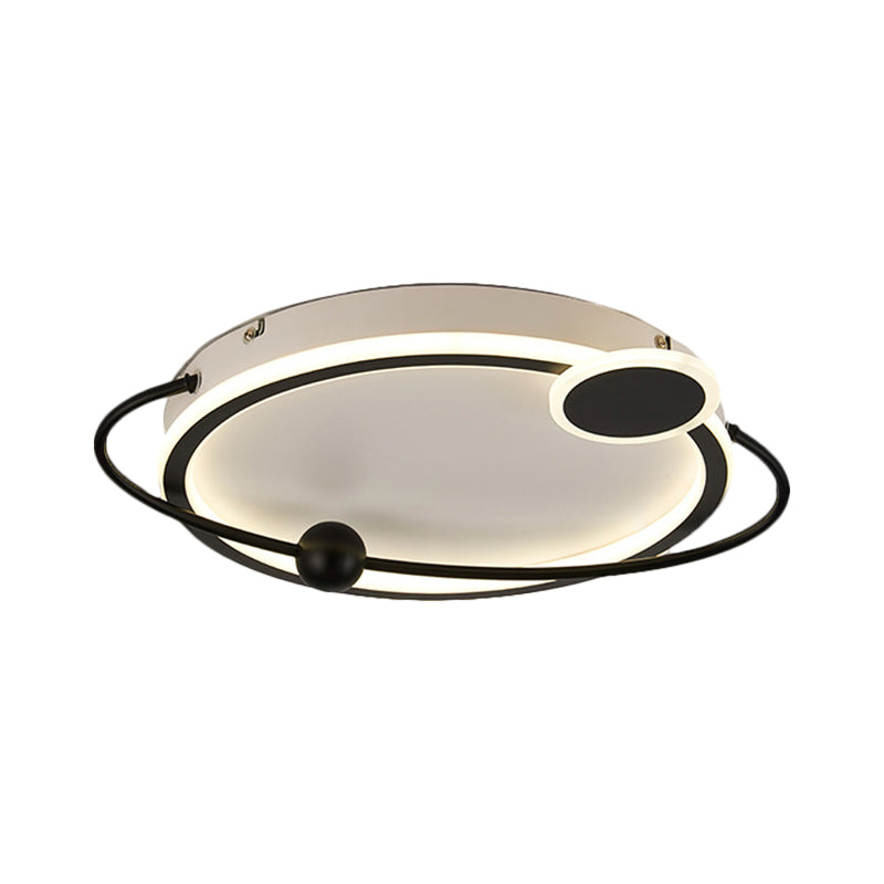 Metal Round Ceiling Mount Contemporary Gold/Black LED Flush Lighting in Warm/White Light, 19"/23.5" Dia - Clearhalo - 'Ceiling Lights' - 'Close To Ceiling Lights' - 'Close to ceiling' - 'Flush mount' - Lighting' - 1392305