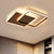Squared Flush Mount Modernist Metal White/Coffee LED Close to Ceiling Lighting, Warm/White/Natural Light Coffee Clearhalo 'Ceiling Lights' 'Close To Ceiling Lights' 'Close to ceiling' 'Flush mount' Lighting' 1392343