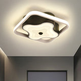 Geometric Ceiling Mount Modernist LED Metallic Flush Pendant Ceiling Light in Black, Warm/White Light