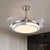 Modernist Round Hanging Fan Light Metallic Living Room LED Semi Flush Mount in Brown/White/Gold with 4 Blades, 42" Wide Silver Clearhalo 'Ceiling Fans with Lights' 'Ceiling Fans' 'Modern Ceiling Fans' 'Modern' Lighting' 1392471
