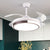 Modernist Round Hanging Fan Light Metallic Living Room LED Semi Flush Mount in Brown/White/Gold with 4 Blades, 42" Wide White Clearhalo 'Ceiling Fans with Lights' 'Ceiling Fans' 'Modern Ceiling Fans' 'Modern' Lighting' 1392475