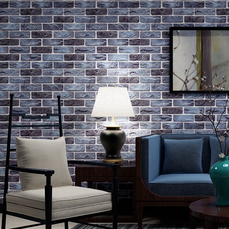 Color-Block Brick Wallpaper Industrial Stain Resistant Dining Room Wall Covering, 33' x 20.5" Clearhalo 'Industrial wall decor' 'Industrial' 'Wallpaper' Wall Decor' 1392505