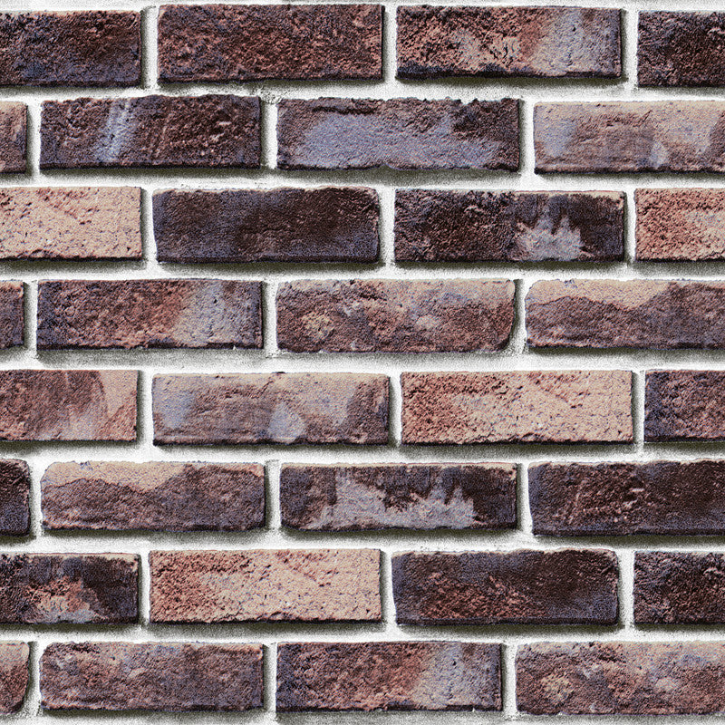 Brick and Mortar Wallpaper in Dark Color Countryside Wall Art for Restaurant, Washable Clearhalo 'Country wall decor' 'Rustic' 'Wallpaper' Wall Decor' 1392545