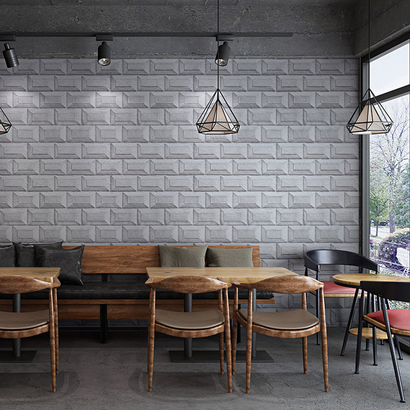 Vinyl Unpasted Wallpaper Roll Steampunk Faux Embossed Brick Look Wall Covering for Store Clearhalo 'Industrial wall decor' 'Industrial' 'Wallpaper' Wall Decor' 1392584