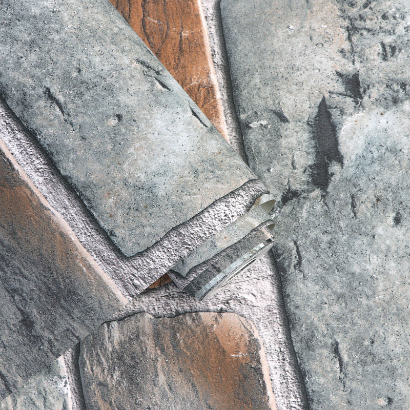 Cyberpunk Brick Tile Wallpaper in Dark Color Construction Wall Art for Snack Bar Clearhalo 'Industrial wall decor' 'Industrial' 'Wallpaper' Wall Decor' 1392599