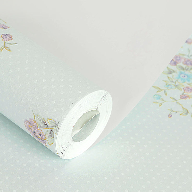 Countryside Floweret Wallpaper for Bedroom 54.2-sq ft Wall Decor in Pastel Color Clearhalo 'Country wall decor' 'Rustic' 'Wallpaper' Wall Decor' 1392663