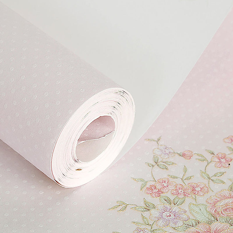 Countryside Floweret Wallpaper for Bedroom 54.2-sq ft Wall Decor in Pastel Color Clearhalo 'Country wall decor' 'Rustic' 'Wallpaper' Wall Decor' 1392667