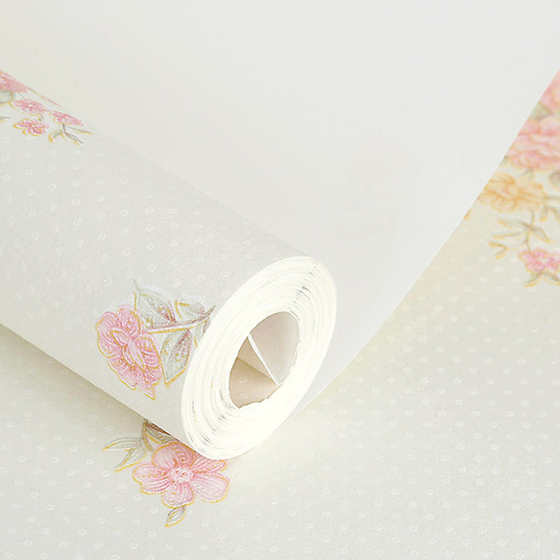 Countryside Floweret Wallpaper for Bedroom 54.2-sq ft Wall Decor in Pastel Color Clearhalo 'Country wall decor' 'Rustic' 'Wallpaper' Wall Decor' 1392675