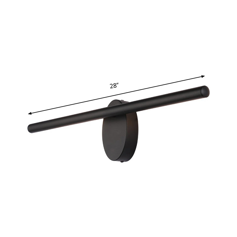 Contemporary LED Wall Lamp with Acrylic Shade Black Finish Tubed Wall Sconce Lighting for Bathroom, 21.5"/28"/36" Wide Clearhalo 'Cast Iron' 'Glass' 'Industrial' 'Modern wall lights' 'Modern' 'Tiffany' 'Traditional wall lights' 'Vanity Lights' 'Wall Lights' Lighting' 139273