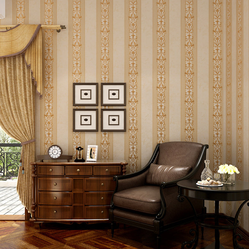 Satin Water Resistant Wallpaper Retro Style Striped Wall Decoration for Living Room Clearhalo 'Vintage wall decor' 'Vintage' 'Wallpaper' Wall Decor' 1392747