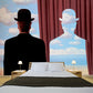 Red-Blue Surrealist Wall Mural Decal Large Rene Magritte Decalcomania Wall Decor for Living Room Clearhalo 'Wall Decor' 'Wall Mural' 1393028