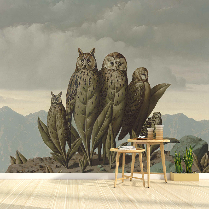 Magritte Companions of Fear Mural Decal Surrealism Washable Bedroom Wall Covering, Custom Print Clearhalo 'Wall Decor' 'Wall Mural' 1393149