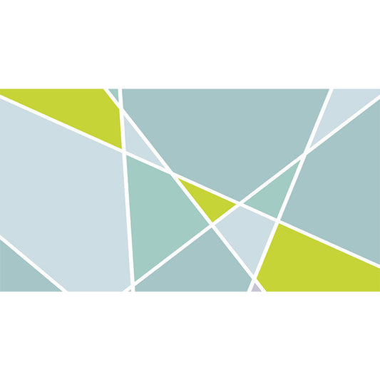 Contemporary Geometric Mural Wallpaper for Bedroom Custom Wall Art in Blue-Green