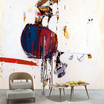 Full-Size Artistic Wall Murals Red-Blue the Virtuous Apple Painting Wall Decor, Custom Made Red-Blue Clearhalo 'Wall Decor' 'Wall Mural' 1393282