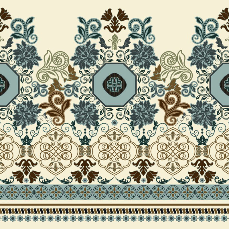 Blue-Brown Floral Wallpaper Murals Moisture Resistant Boho Bedroom Wall Covering Clearhalo 'Wall Decor' 'Wall Mural' 1393430