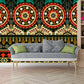 Mandala Seamless Pattern Wallpaper Mural Bohemian Non-Woven Cloth Wall Art in Yellow-Green Clearhalo 'Wall Decor' 'Wall Mural' 1393454