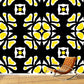 Abstract Petals Mural Wallpaper Bohemian Smooth Wall Decor in Yellow-White on Black Clearhalo 'Wall Decor' 'Wall Mural' 1393473