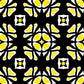 Abstract Petals Mural Wallpaper Bohemian Smooth Wall Decor in Yellow-White on Black Clearhalo 'Wall Decor' 'Wall Mural' 1393475