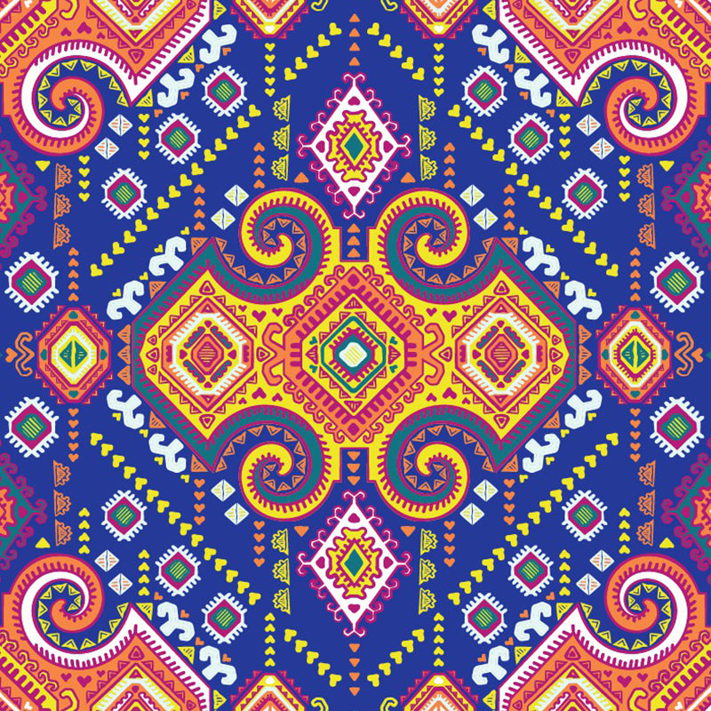 Symmetric Scroll Pattern Wallpaper Mural Bohemian Chic Washable Bedroom Wall Covering, Custom Size Clearhalo 'Wall Decor' 'Wall Mural' 1393540