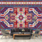 Symmetry Abstract Pattern Mural Decal Bohemian Non-Woven Wall Covering in Red-Blue Clearhalo 'Wall Decor' 'Wall Mural' 1393574