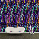 Personalized Illustration Boho Wall Mural with Interweaves Pattern, Blue-Yellow-Green Clearhalo 'Wall Decor' 'Wall Mural' 1393583