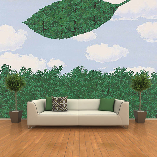 Le Choeur Des Sphinges Mural Wallpaper Grey-Blue Surrealistic Wall Decor for Bedroom