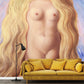 Rene Magritte The Rape Murals Surrealist Stain-Proof Bedroom Wall Covering, Custom-Made Yellow-Blue Clearhalo 'Wall Decor' 'Wall Mural' 1393807