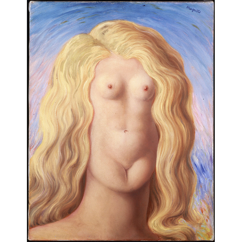 Rene Magritte The Rape Murals Surrealist Stain-Proof Bedroom Wall Covering, Custom-Made Clearhalo 'Wall Decor' 'Wall Mural' 1393810