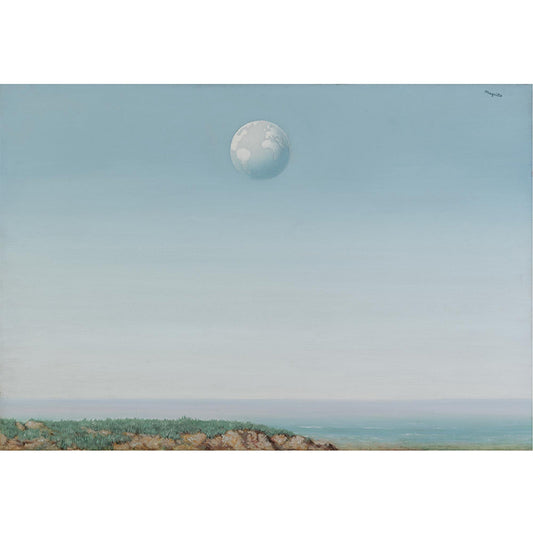 Globe over Sea Wall Mural Decal in Light Blue-White Surrealism Wall Decor for Bedroom