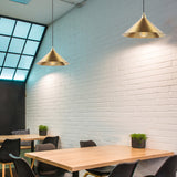 1 Light Pendant Lighting with Conic Shade Metallic Vintage Indoor Hanging Ceiling Light in Brass Clearhalo 'Art Deco Pendants' 'Cast Iron' 'Ceiling Lights' 'Ceramic' 'Crystal' 'Industrial Pendants' 'Industrial' 'Metal' 'Middle Century Pendants' 'Pendant Lights' 'Pendants' 'Tiffany' Lighting' 139413