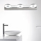 2/3 Heads Bathroom Wall Lighting with Circular Acrylic Shade Silver Finish Vanity Light in Warm/White Lighting Clearhalo 'Modern wall lights' 'Modern' 'Vanity Lights' 'Wall Lights' Lighting' 139423