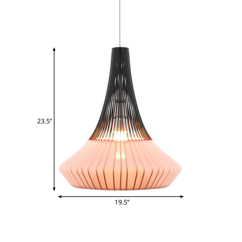 Cone Shade Pendant Light Modern Style Fabric 1 Light Black/Pink/Blue Hanging Light for Living Room Clearhalo 'Ceiling Lights' 'Modern Pendants' 'Modern' 'Pendant Lights' 'Pendants' Lighting' 139436