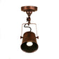 Bucket Shade Living Room Ceiling Lamp Antique Style Metal 1 Bulb Black/Rust Rotatable Semi Flush Pendant Light Clearhalo 'Ceiling Lights' 'Close To Ceiling Lights' 'Close to ceiling' 'Semi-flushmount' Lighting' 139454