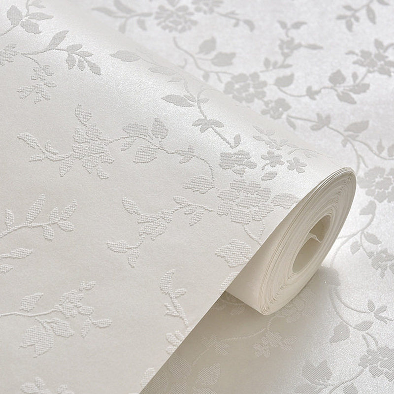 Flower Printed Wallpaper Roll Rustic Semi-Gloss Wall Covering in Pastel Color for Girls Room Clearhalo 'Country wall decor' 'Rustic' 'Wallpaper' Wall Decor' 1395480