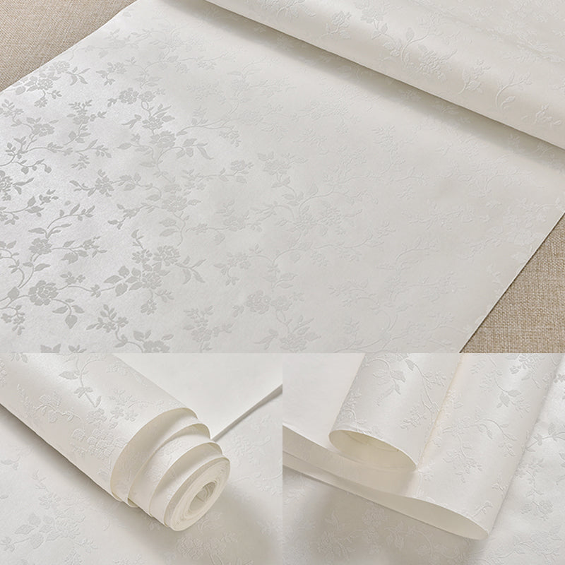 Flower Printed Wallpaper Roll Rustic Semi-Gloss Wall Covering in Pastel Color for Girls Room Clearhalo 'Country wall decor' 'Rustic' 'Wallpaper' Wall Decor' 1395481