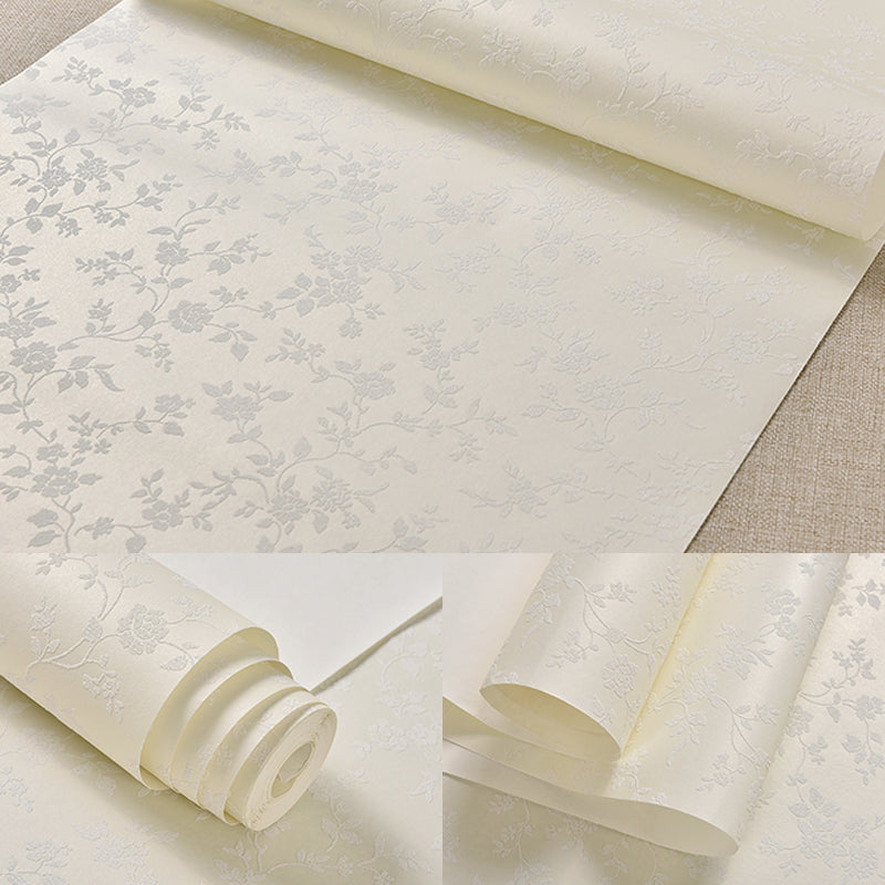 Flower Printed Wallpaper Roll Rustic Semi-Gloss Wall Covering in Pastel Color for Girls Room Clearhalo 'Country wall decor' 'Rustic' 'Wallpaper' Wall Decor' 1395491