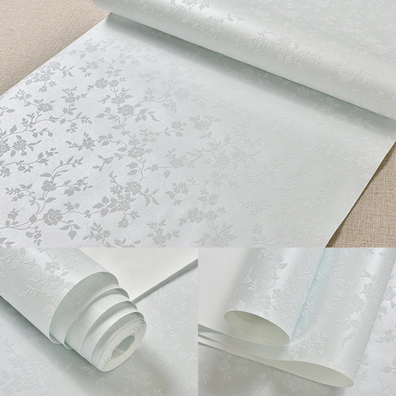 Flower Printed Wallpaper Roll Rustic Semi-Gloss Wall Covering in Pastel Color for Girls Room Clearhalo 'Country wall decor' 'Rustic' 'Wallpaper' Wall Decor' 1395495