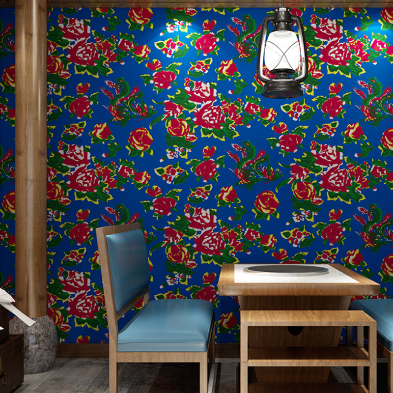 Big Peony Blossom Wallpaper Rustic Washable Living Room Wall Art, 33' L x 20.5" W Clearhalo 'Country wall decor' 'Rustic' 'Wallpaper' Wall Decor' 1395543