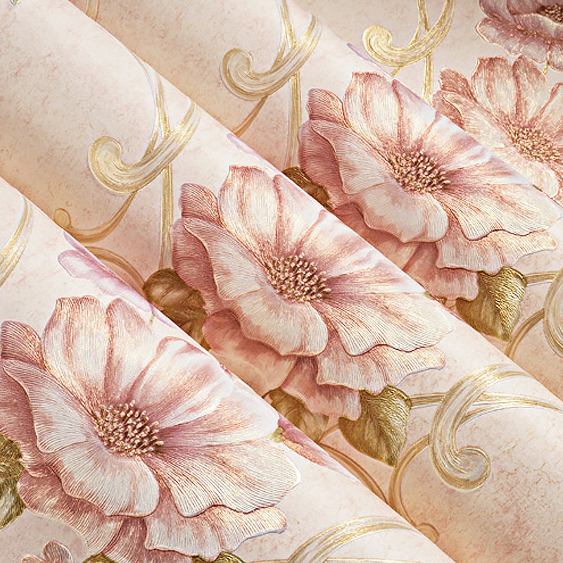 Beautiful Peony Blossom Wallpaper for Living Room Floral Print Wall Art, 57.1-sq ft Clearhalo 'Country wall decor' 'Rustic' 'Wallpaper' Wall Decor' 1395753