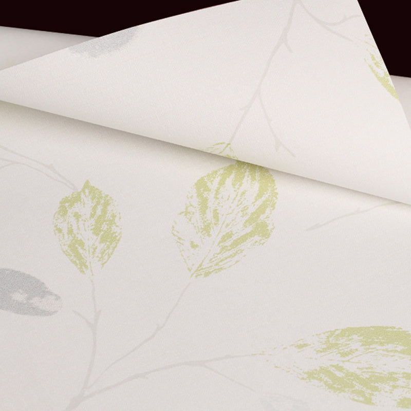Plants Leaf Wallpaper Roll Country Style Smooth Wall Art in Light Color for Home Clearhalo 'Country wall decor' 'Rustic' 'Wallpaper' Wall Decor' 1395832