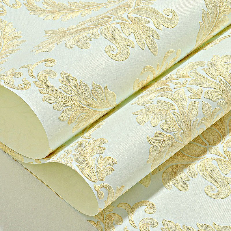 Retro Style Damask Wallpaper Embossed Washable Pastel Color Wall Art for Bedroom Clearhalo 'Vintage wall decor' 'Vintage' 'Wallpaper' Wall Decor' 1396064