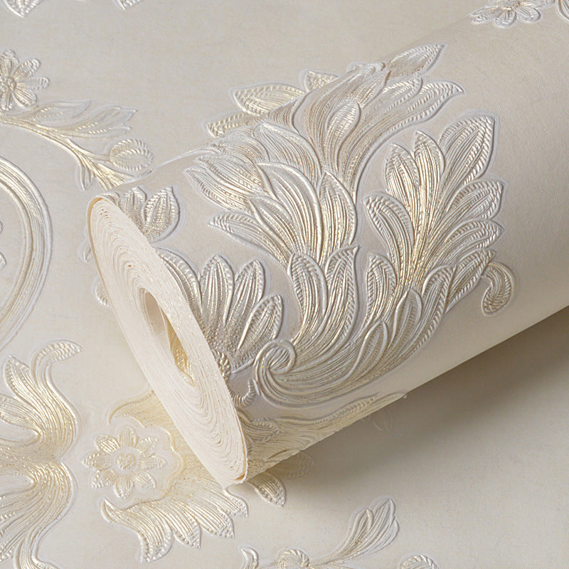 European Floral Wallpaper Roll for Living Room 54.2-sq ft Wall Covering in Soft Color Clearhalo 'Vintage wall decor' 'Vintage' 'Wallpaper' Wall Decor' 1396171