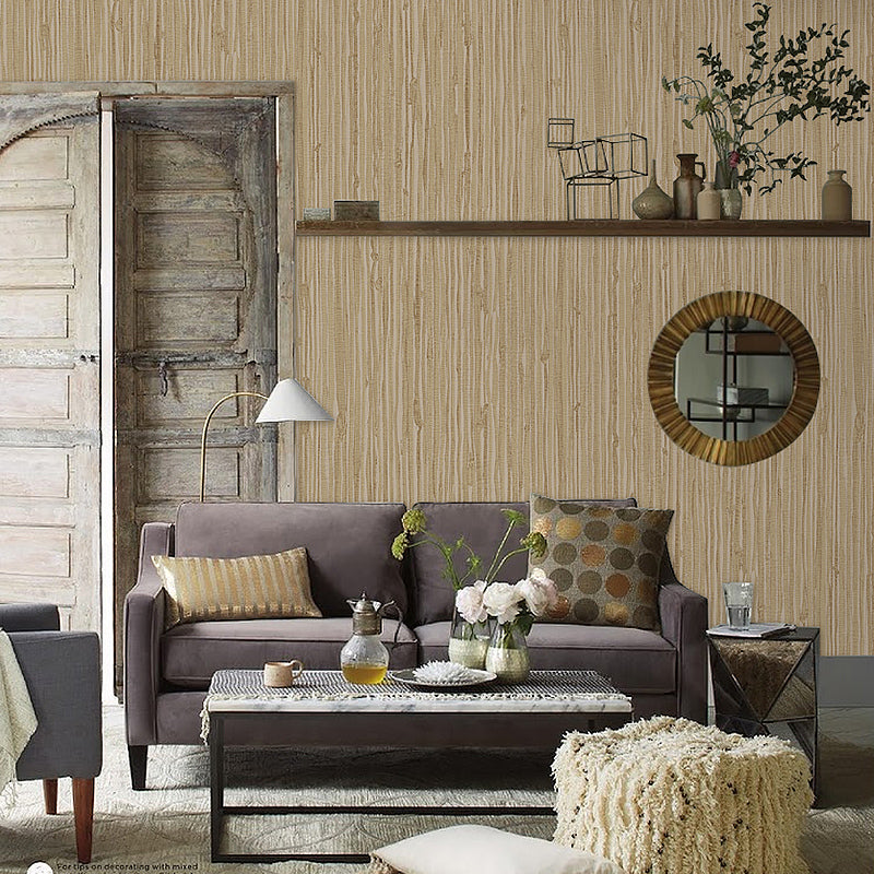 Soft Color Wood Effect Wallpaper Water-Proof Rural Bedroom Wall Covering, 57.1-sq ft Light Brown Clearhalo 'Country wall decor' 'Rustic' 'Wallpaper' Wall Decor' 1396325