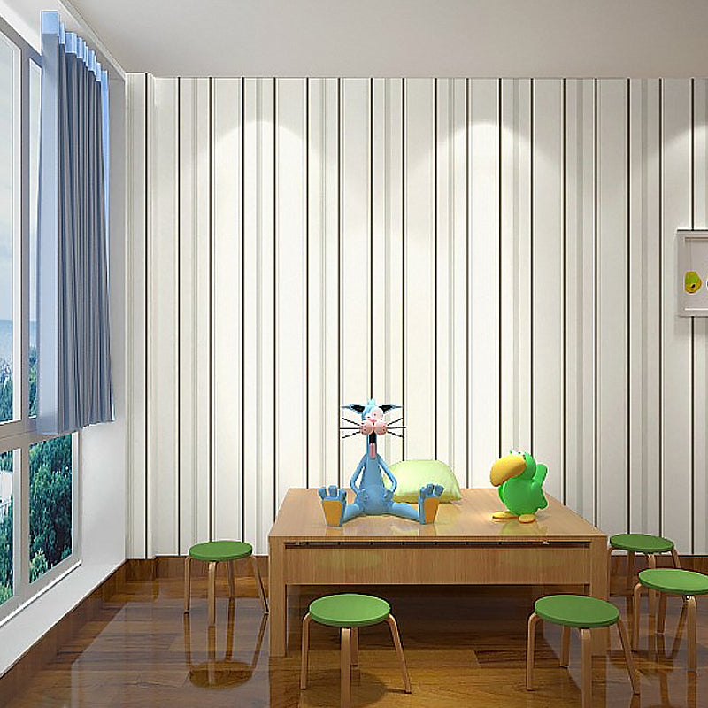 Light Color Striped Wallpaper Roll Moisture Resistant Mediterranean Kids Room Wall Decor Light Gray Clearhalo 'Wall Decor' 'Wallpaper' 1396479