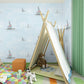 Nautical Sailboat Wallpaper Roll Novelty Smooth Wall Decor for Childrens Playroom Light Blue Clearhalo 'Wall Decor' 'Wallpaper' 1396492