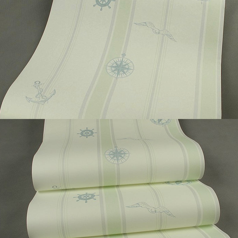 Novelty Stripe Wallpaper Pastel Color Nautical Wall Covering for Childrens Bedroom Clearhalo 'Wall Decor' 'Wallpaper' 1396507