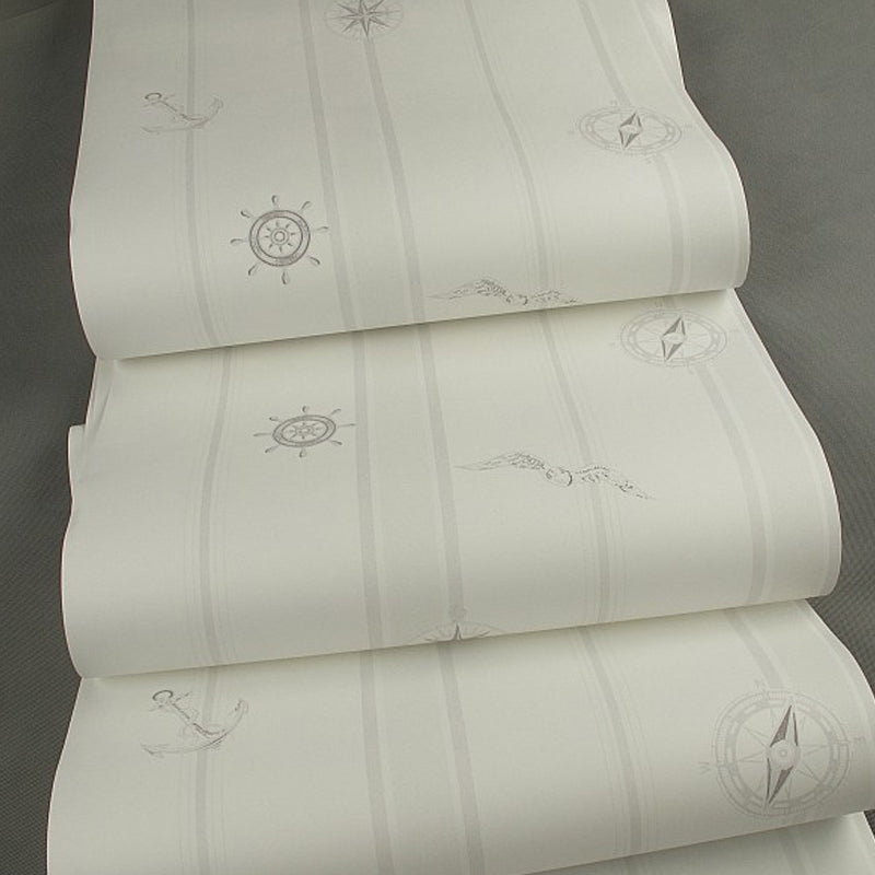 Novelty Stripe Wallpaper Pastel Color Nautical Wall Covering for Childrens Bedroom Clearhalo 'Wall Decor' 'Wallpaper' 1396518