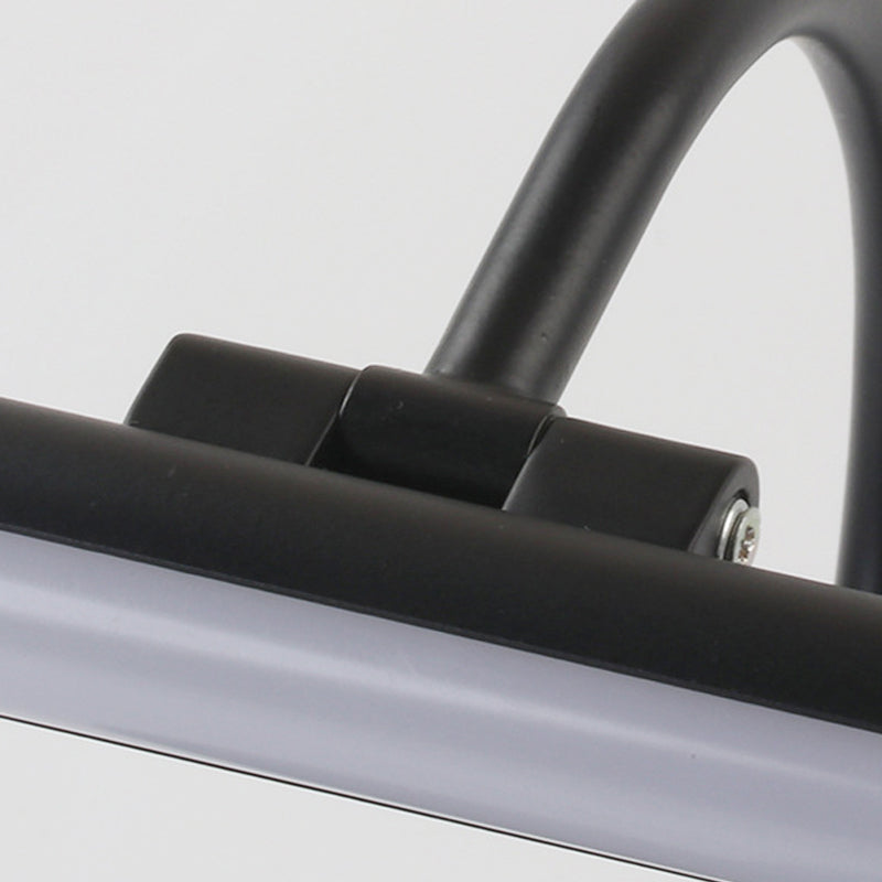 Contemporary LED Wall Lamp with Metal Shade Black/Nickel Tubular Shaped Vanity Lamp over Mirror, 16"/20" Diameter Clearhalo 'Cast Iron' 'Glass' 'Industrial' 'Modern wall lights' 'Modern' 'Tiffany' 'Traditional wall lights' 'Vanity Lights' 'Wall Lights' Lighting' 139661