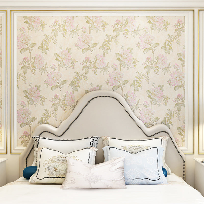 Country Peony Wallpaper Roll Dark Color Living Room Wall Covering, 33' L x 20.5" W Clearhalo 'Country wall decor' 'Rustic' 'Wallpaper' Wall Decor' 1396950